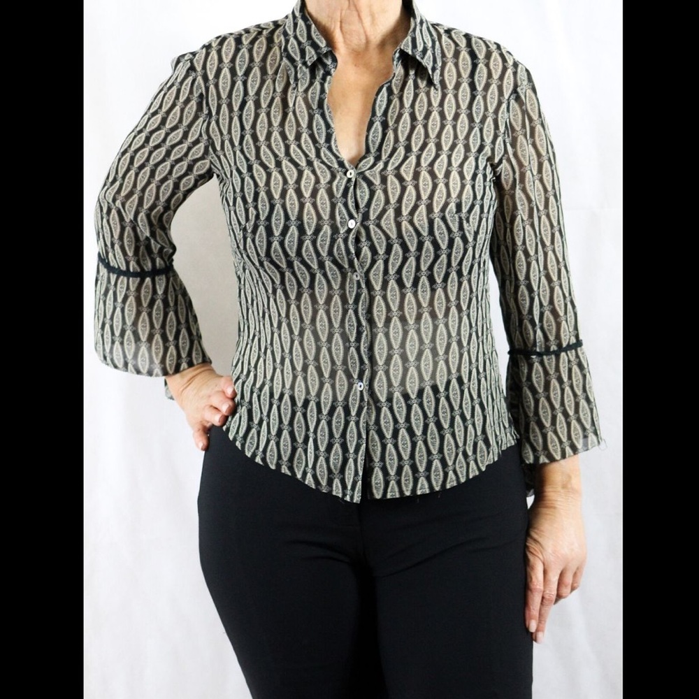 See-Through Work Blouse